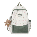 Kawaii Floral Two-tone Backpack-Enchanted peach