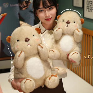 Kawaii Fluffy Blushing Otter Plushie-Enchanted peach