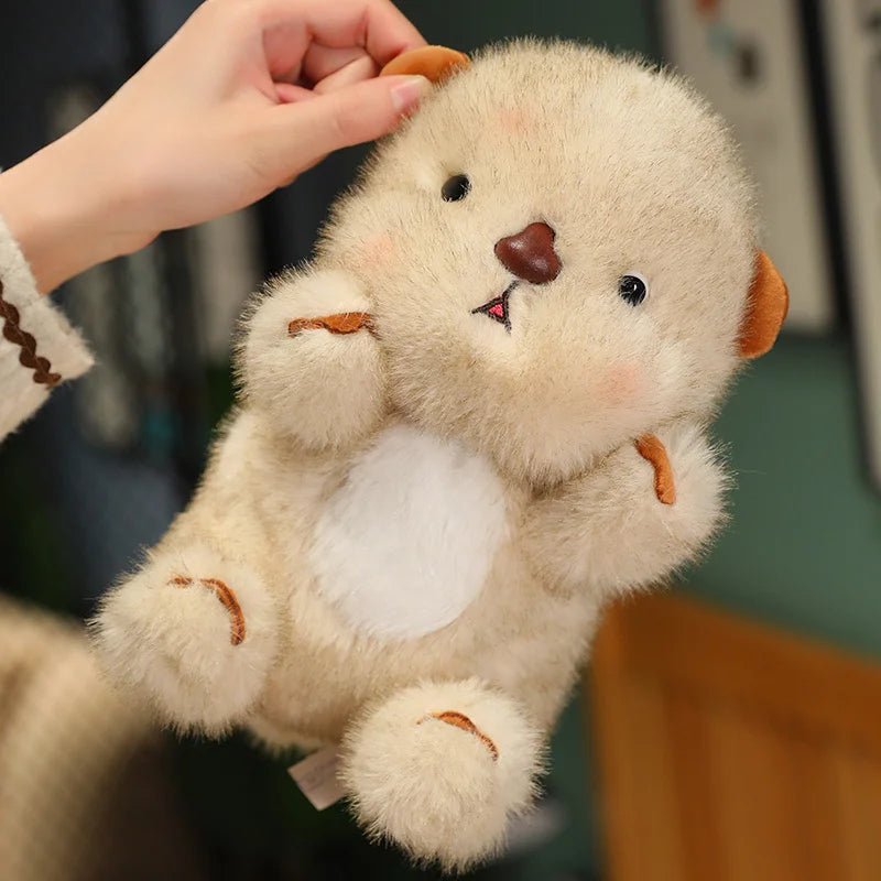 Kawaii Fluffy Blushing Otter Plushie-Enchanted peach