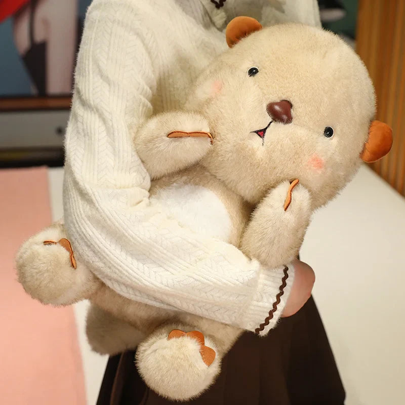 Kawaii Fluffy Blushing Otter Plushie-Enchanted peach