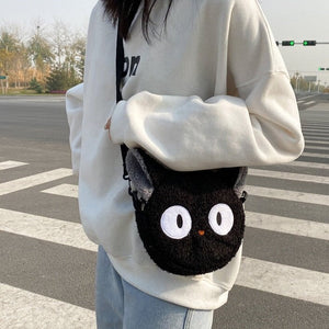 Kawaii Fluffy Cat Sheep Dog Shoulder Bag-Enchanted peach