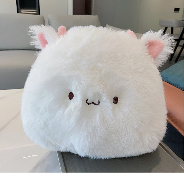 Kawaii Fluffy Cat Soft Pillow Plushie-Enchanted peach