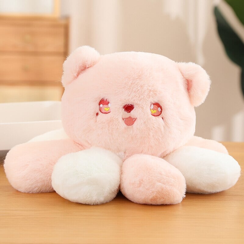 Kawaii Fluffy Cat-topus Plushies-Enchanted peach