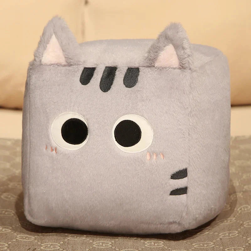 Kawaii Fluffy Cube Cat Plushie Collection-Enchanted peach