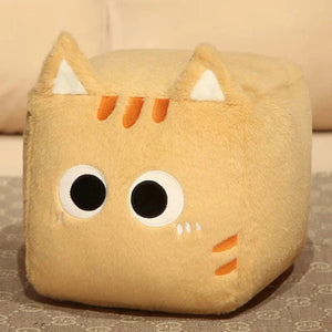 Kawaii Fluffy Cube Cat Plushie Collection-Enchanted peach