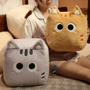 Kawaii Fluffy Cube Cat Plushie Collection-Enchanted peach