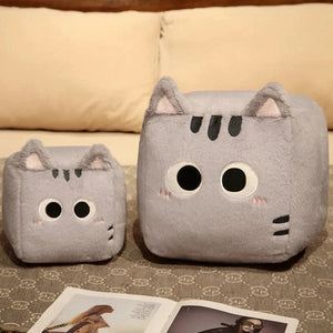 Kawaii Fluffy Cube Cat Plushie Collection-Enchanted peach