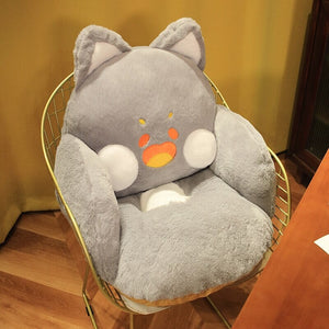 Kawaii Fluffy Fox Chair-shaped Cushions-Enchanted peach