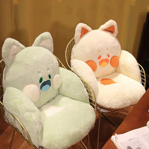 Kawaii Fluffy Fox Chair-shaped Cushions-Enchanted peach