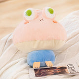 Kawaii Fluffy Mushroom Frog Family Plushies-Enchanted peach