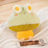 Kawaii Fluffy Mushroom Frog Family Plushies-Enchanted peach