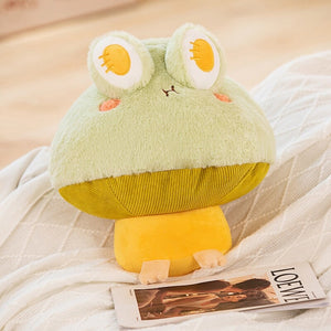 Kawaii Fluffy Mushroom Frog Family Plushies-Enchanted peach