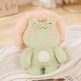 Kawaii Fluffy Mushroom Frog Family Plushies-Enchanted peach