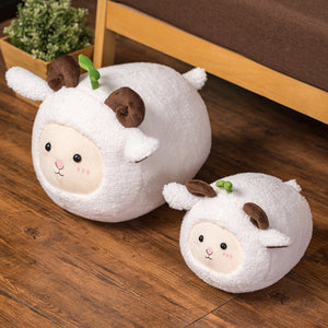 Kawaii Fluffy Sheep Goat Ram Plushie-Enchanted peach