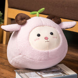 Kawaii Fluffy Sheep Goat Ram Plushie-Enchanted peach