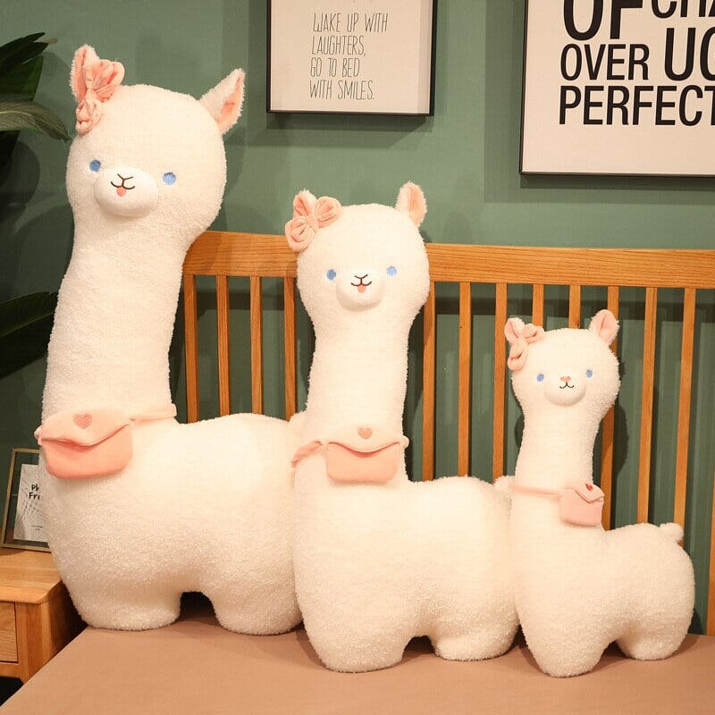 Kawaii Fluffy White Pancake Alpaca Plushie-Enchanted peach