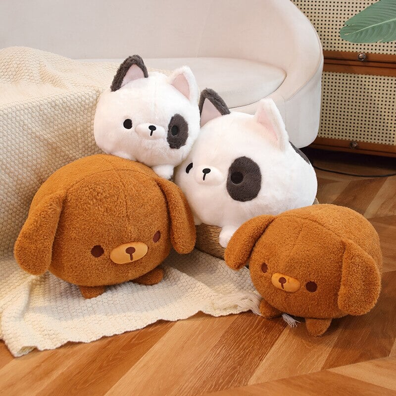 Kawaii Fluppy Dog Plushie Collection-Enchanted peach