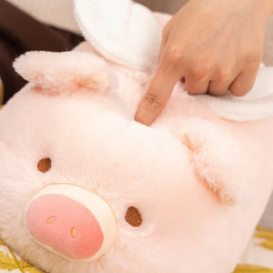 Kawaii Flying Angel Pig Plush-Enchanted peach