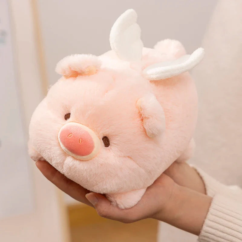 Kawaii Flying Angel Pig Plush-Enchanted peach