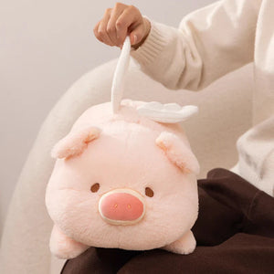 Kawaii Flying Angel Pig Plush-Enchanted peach