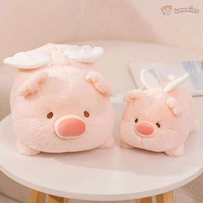 Kawaii Flying Angel Pig Plush-Enchanted peach