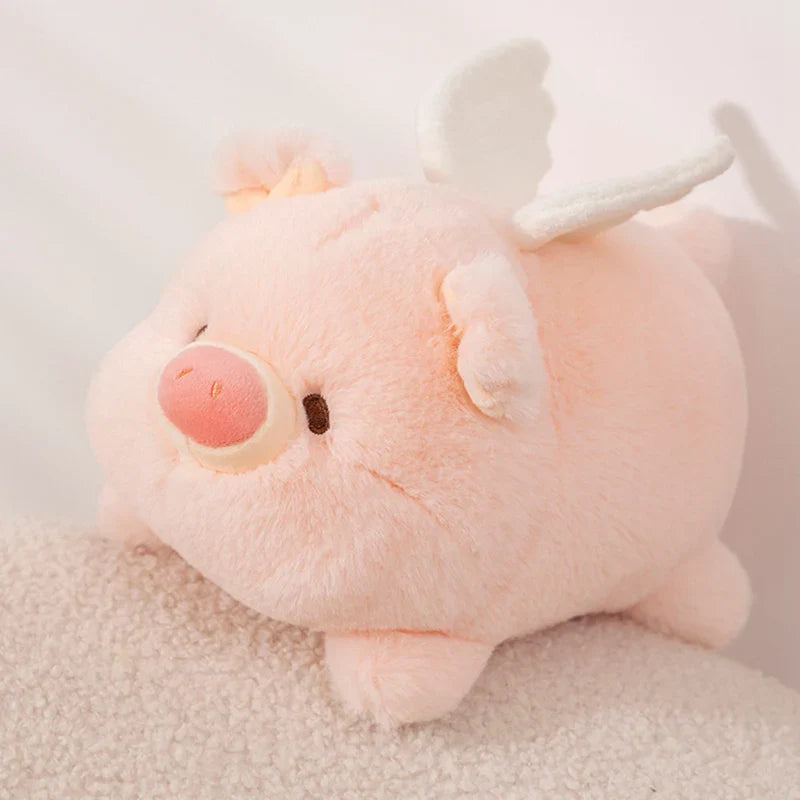 Kawaii Flying Angel Pig Plush-Enchanted peach