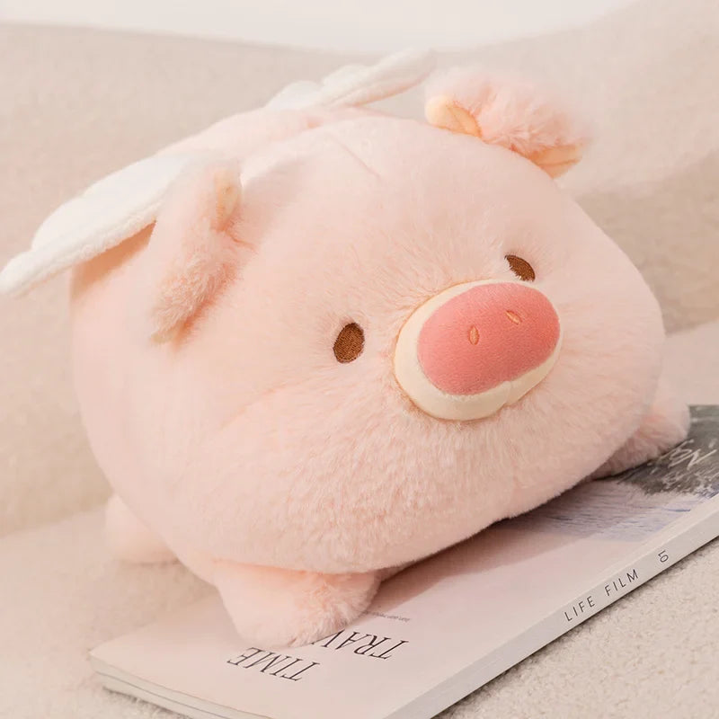 Kawaii Flying Angel Pig Plush-Enchanted peach