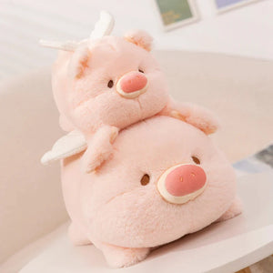 Kawaii Flying Angel Pig Plush-Enchanted peach