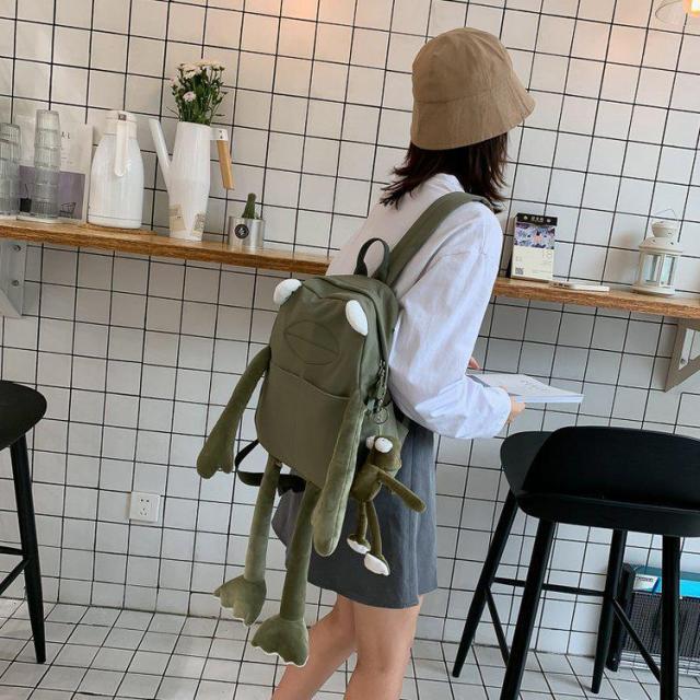 Kawaii Frog Backpack-Enchanted peach