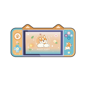 Kawaii Gamer Bunny Corgi Large Mouse Pad with Ears Collection-Enchanted peach