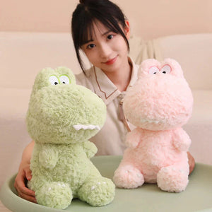 Kawaii Goofy Green Pink Dinosaur Plushies-Enchanted peach