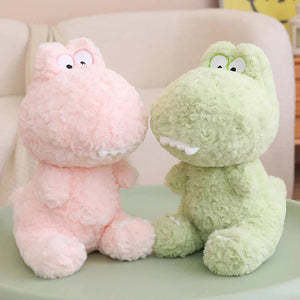 Kawaii Goofy Green Pink Dinosaur Plushies-Enchanted peach