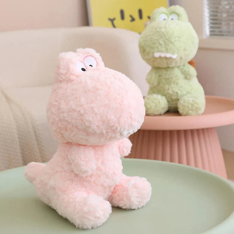 Kawaii Goofy Green Pink Dinosaur Plushies-Enchanted peach