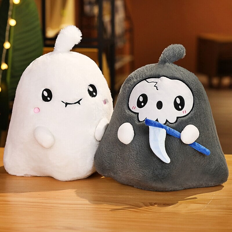 Kawaii Grim Reaper & Ghost Halloween Plushies-Enchanted peach