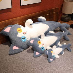 Kawaii Half Dolphin Half Cat Plushie-Enchanted peach