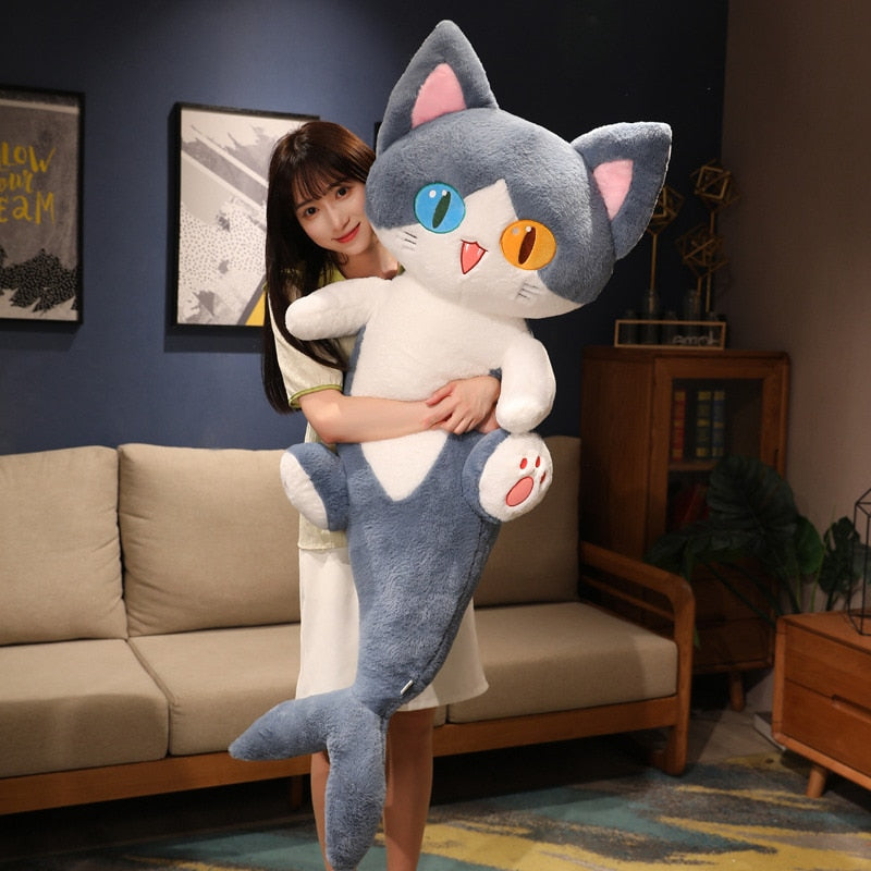 Kawaii Half Dolphin Half Cat Plushie-Enchanted peach