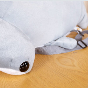 Kawaii Hammerhead Shark Plush Backpack-Enchanted peach