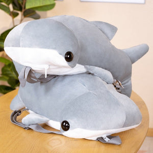 Kawaii Hammerhead Shark Plush Backpack-Enchanted peach