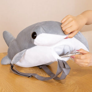 Kawaii Hammerhead Shark Plush Backpack-Enchanted peach