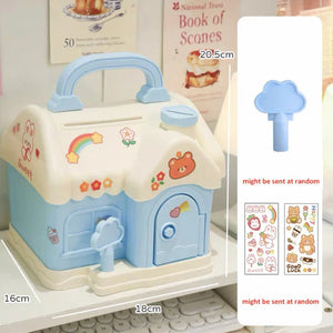 Kawaii House Piggy Bank-Enchanted peach