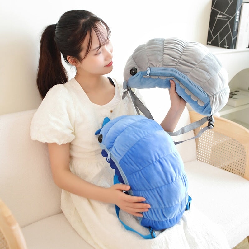 Kawaii Isopod Plush Backpack-Enchanted peach