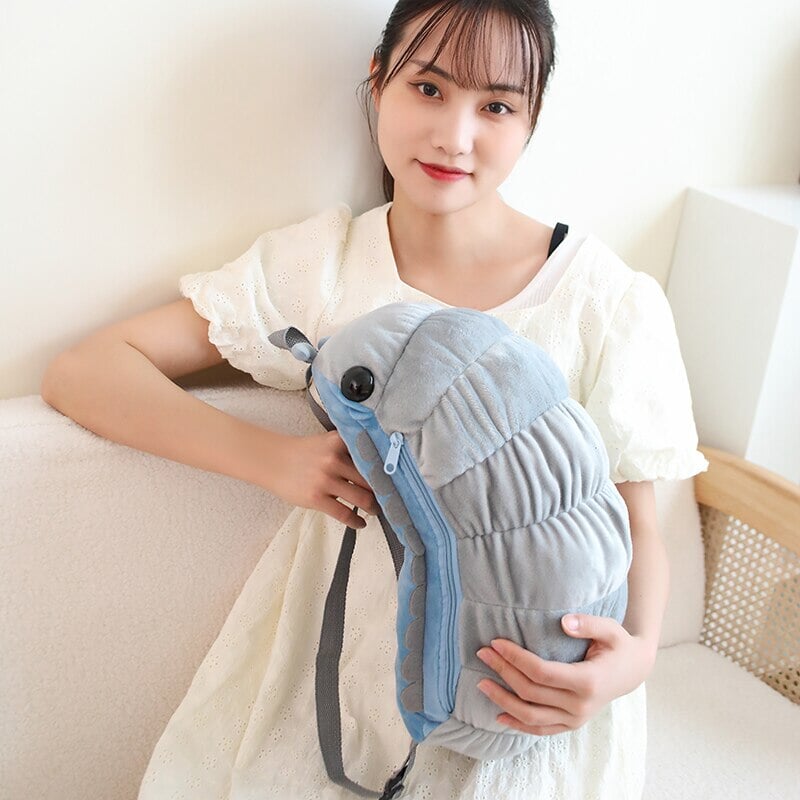 Kawaii Isopod Plush Backpack-Enchanted peach