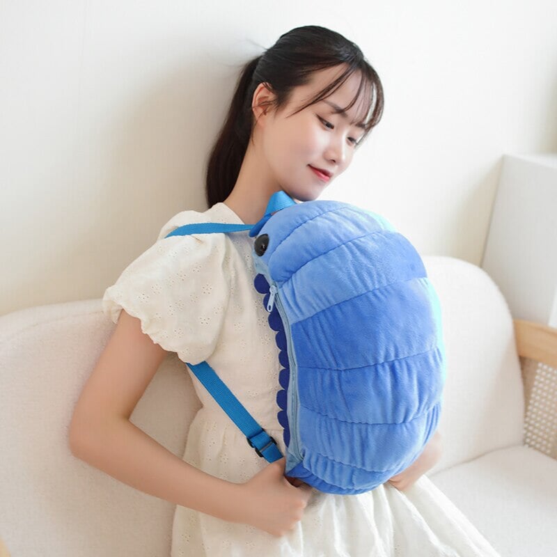 Kawaii Isopod Plush Backpack-Enchanted peach