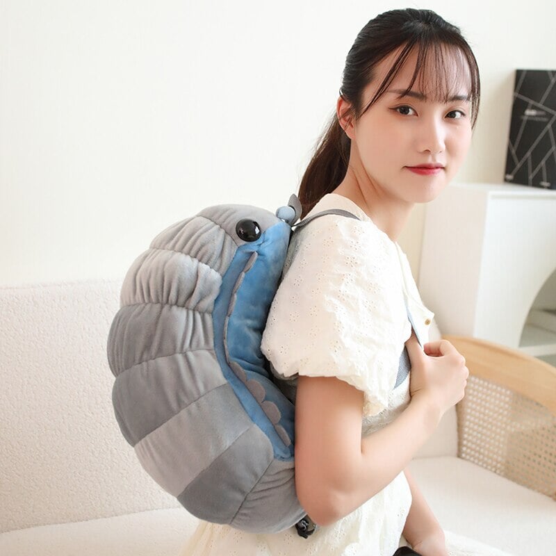 Kawaii Isopod Plush Backpack-Enchanted peach