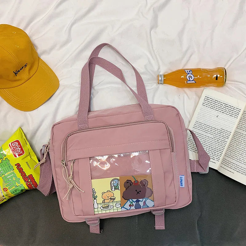 Kawaii Japanese Girl School Book Bag-Enchanted peach