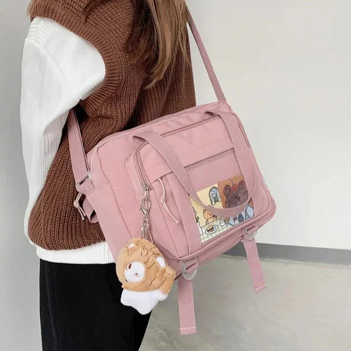 Kawaii Japanese Girl School Book Bag-Enchanted peach