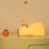 Kawaii Laying Capybara LED Night Light-Enchanted peach