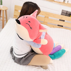 Kawaii Long Three Tail Fox Red Pink Orange Plushies-Enchanted peach