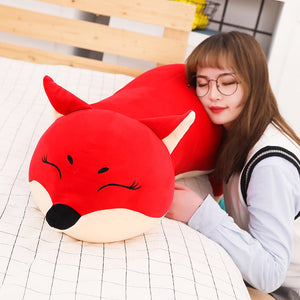 Kawaii Long Three Tail Fox Red Pink Orange Plushies-Enchanted peach