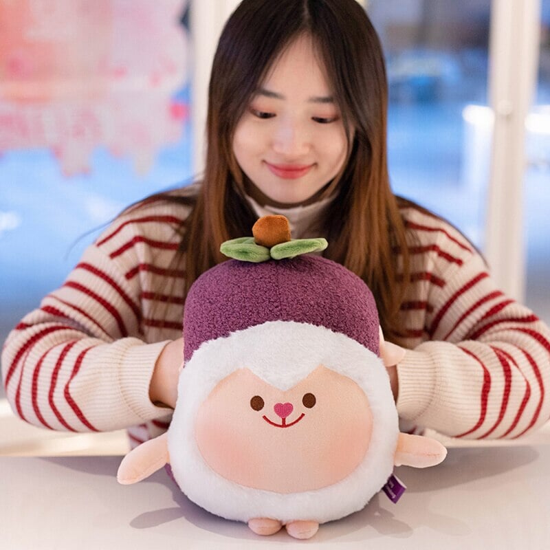 Kawaii Mangosteen Sheep Plushie-Enchanted peach